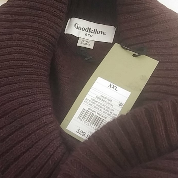 Goodfellow & Co Mens' Pullover Shawl Sweater Burgundy M, XXL - Picture 3 of 4